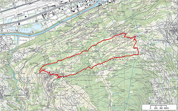 Circuit de randonnée La Vernaz - Bisse de Salins - Veysonnaz - Bisse de Vex - Les Agettes