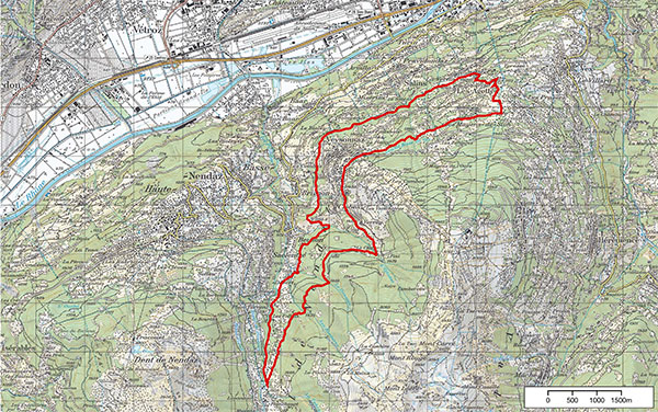 Circuit de randonnée - La Vernaz - Bisse de Salins - Planchouet - bisse de Vex - Veysonnaz - Les Agettes